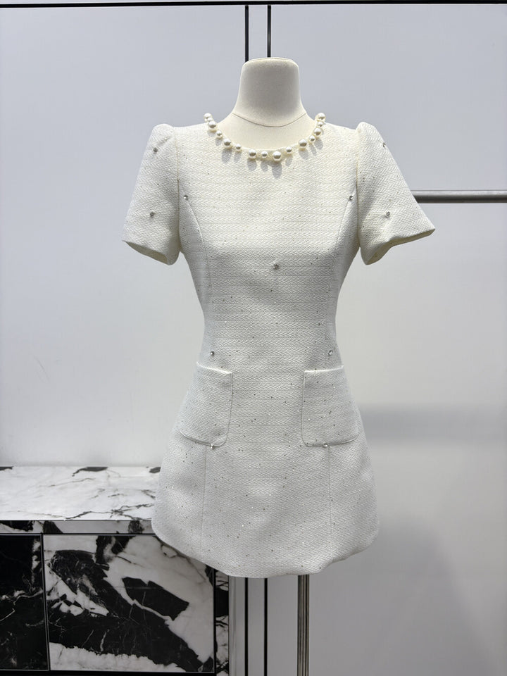 【dress】パール付きAラインミニワンピース  N3725