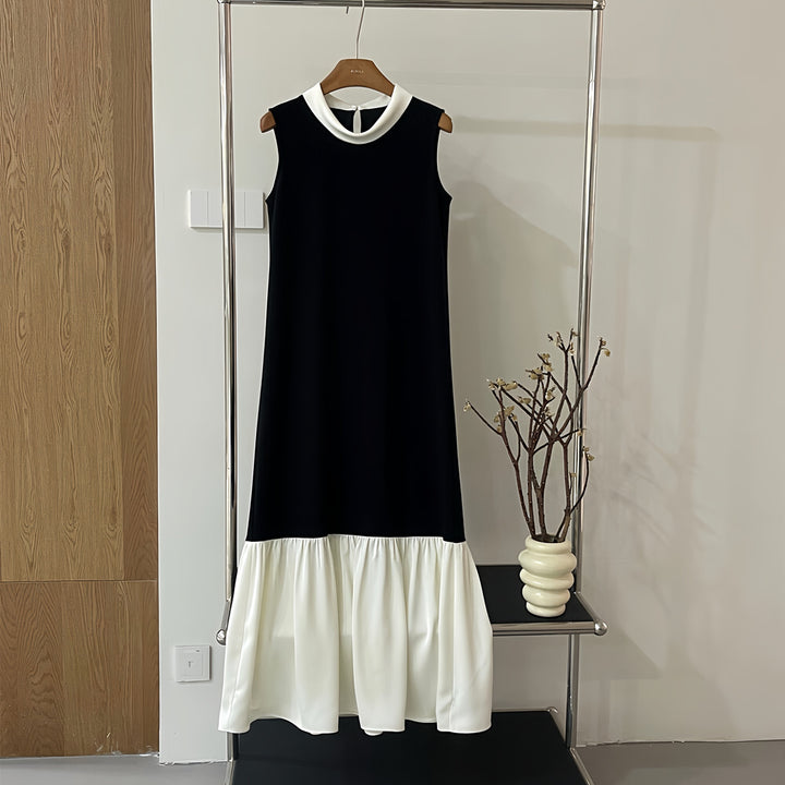 【dress】ドッキングノースリーブロングワンピース  N3728