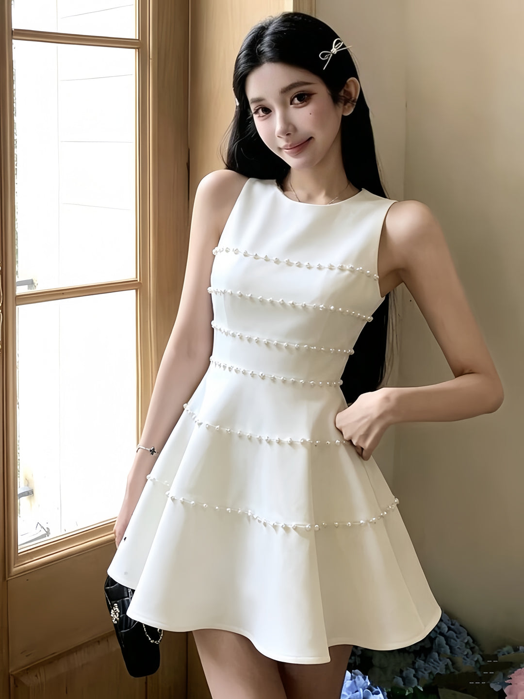 【dress】パールミニワンピース  N3729