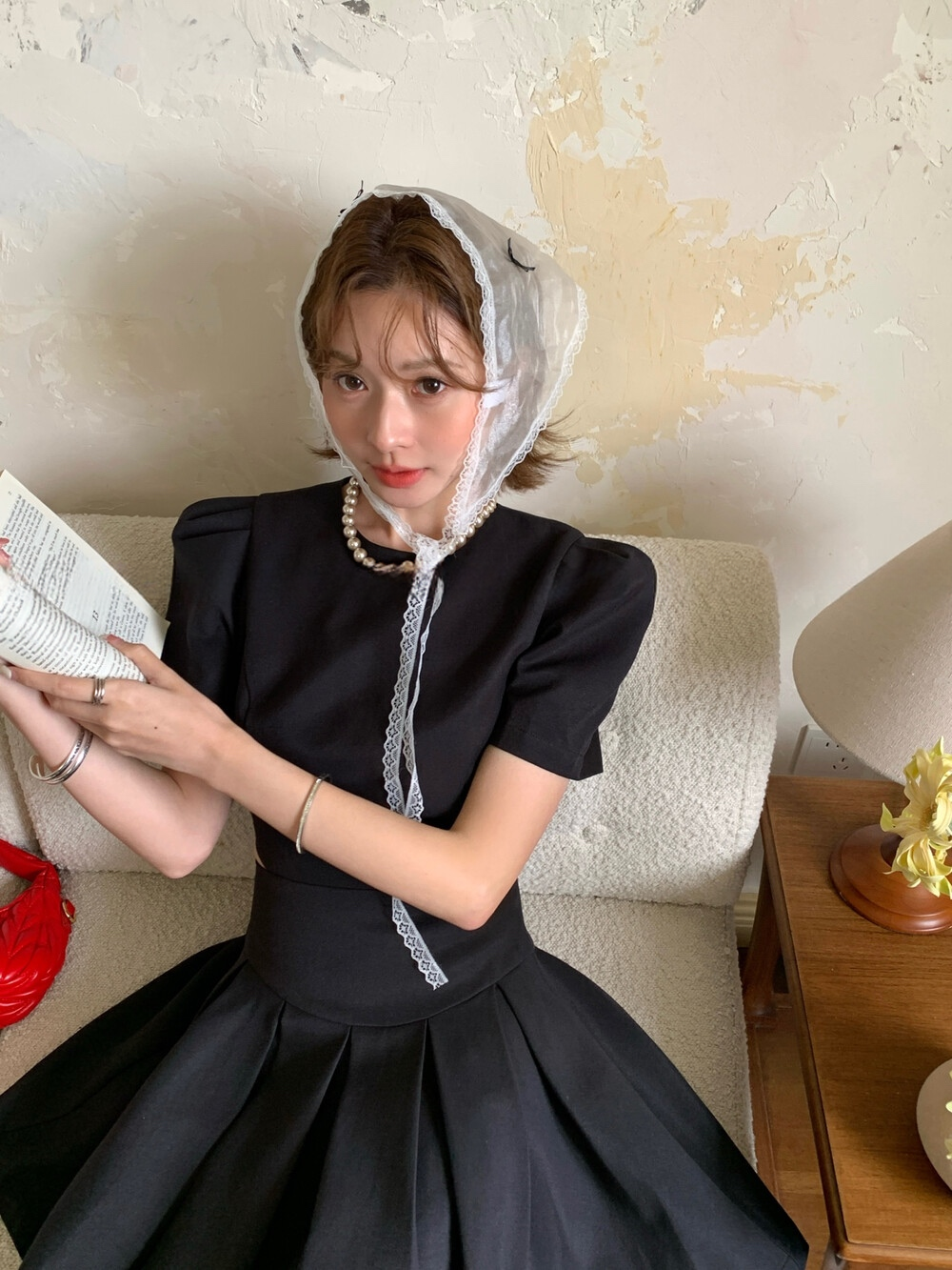【dress】ウエストカットプリーツミニワンピース  N3732