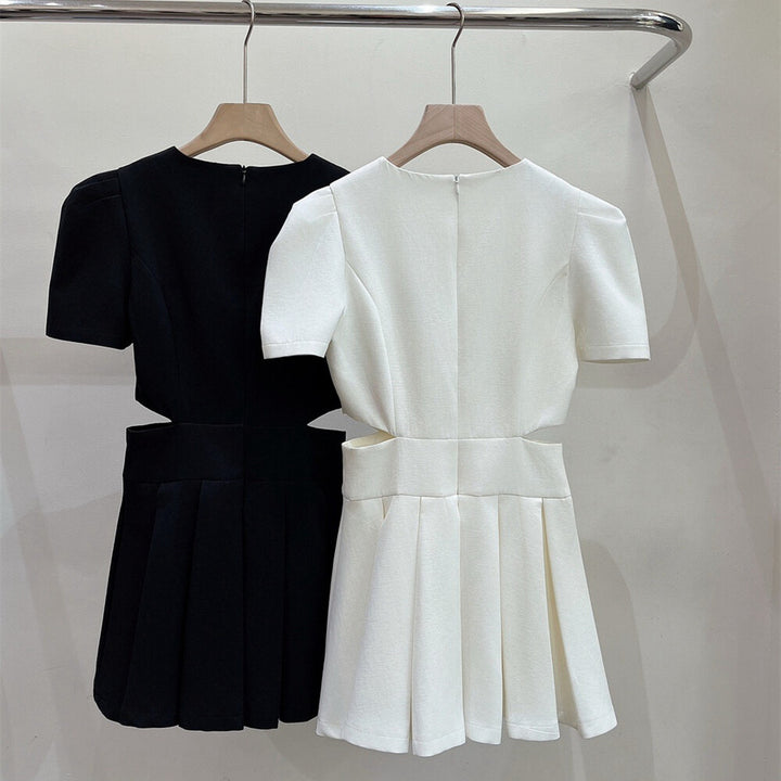 【dress】ウエストカットプリーツミニワンピース  N3732