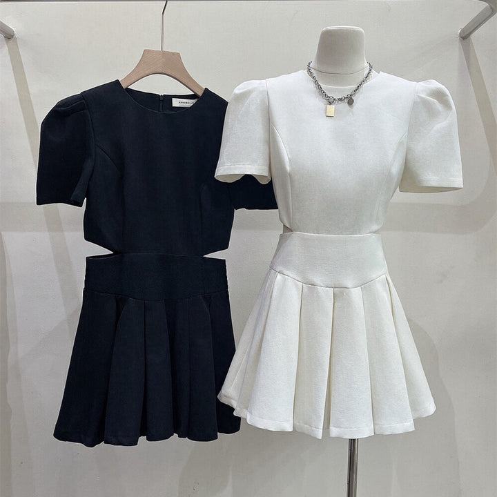 【dress】ウエストカットプリーツミニワンピース  N3732