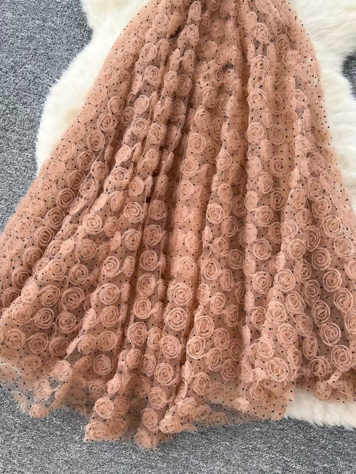 【dress】立体感フラワーキャミワンピース  N3734
