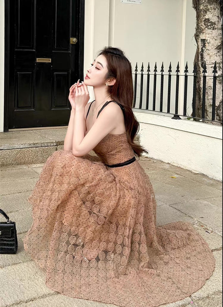 【dress】立体感フラワーキャミワンピース  N3734