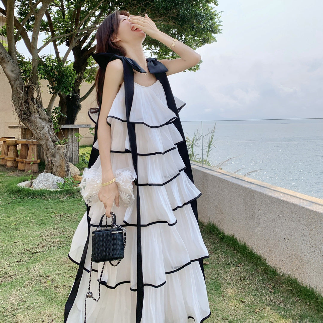 【dress】ショルダーリボンボリュームエアリーワンピース  N3735