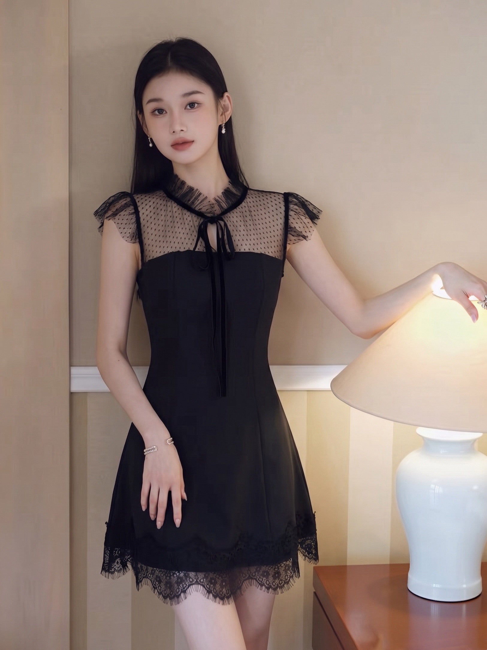 dress】レースドッキングミニワンピース Q8709 – NANASTYLE