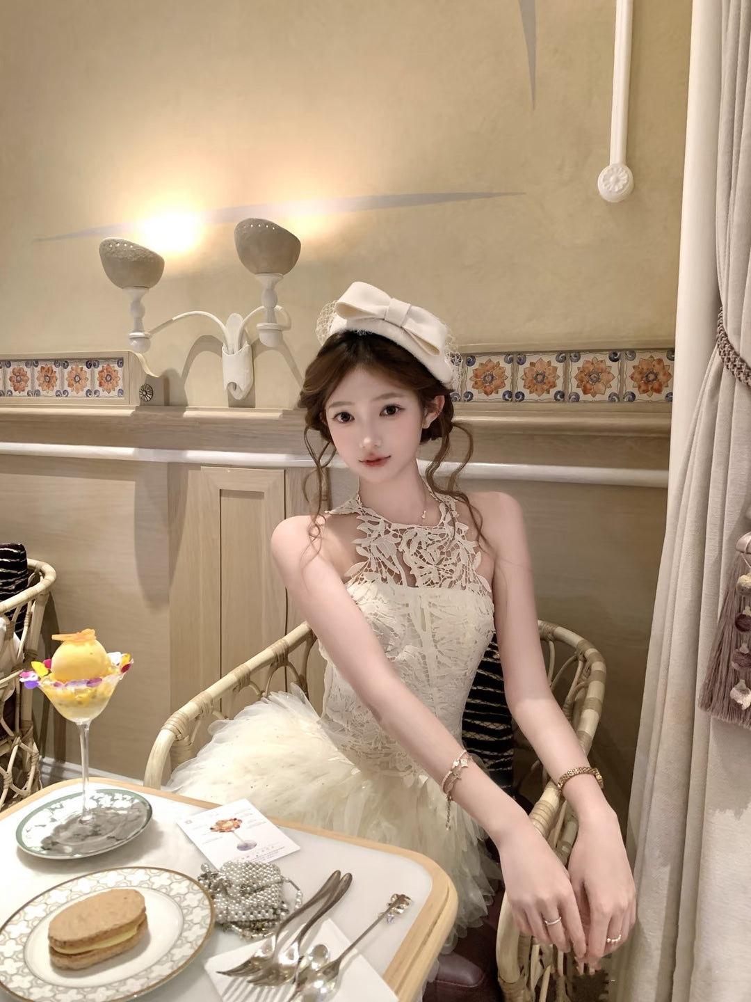 【dress】レースドッキングチュールミニワンピース  N3737