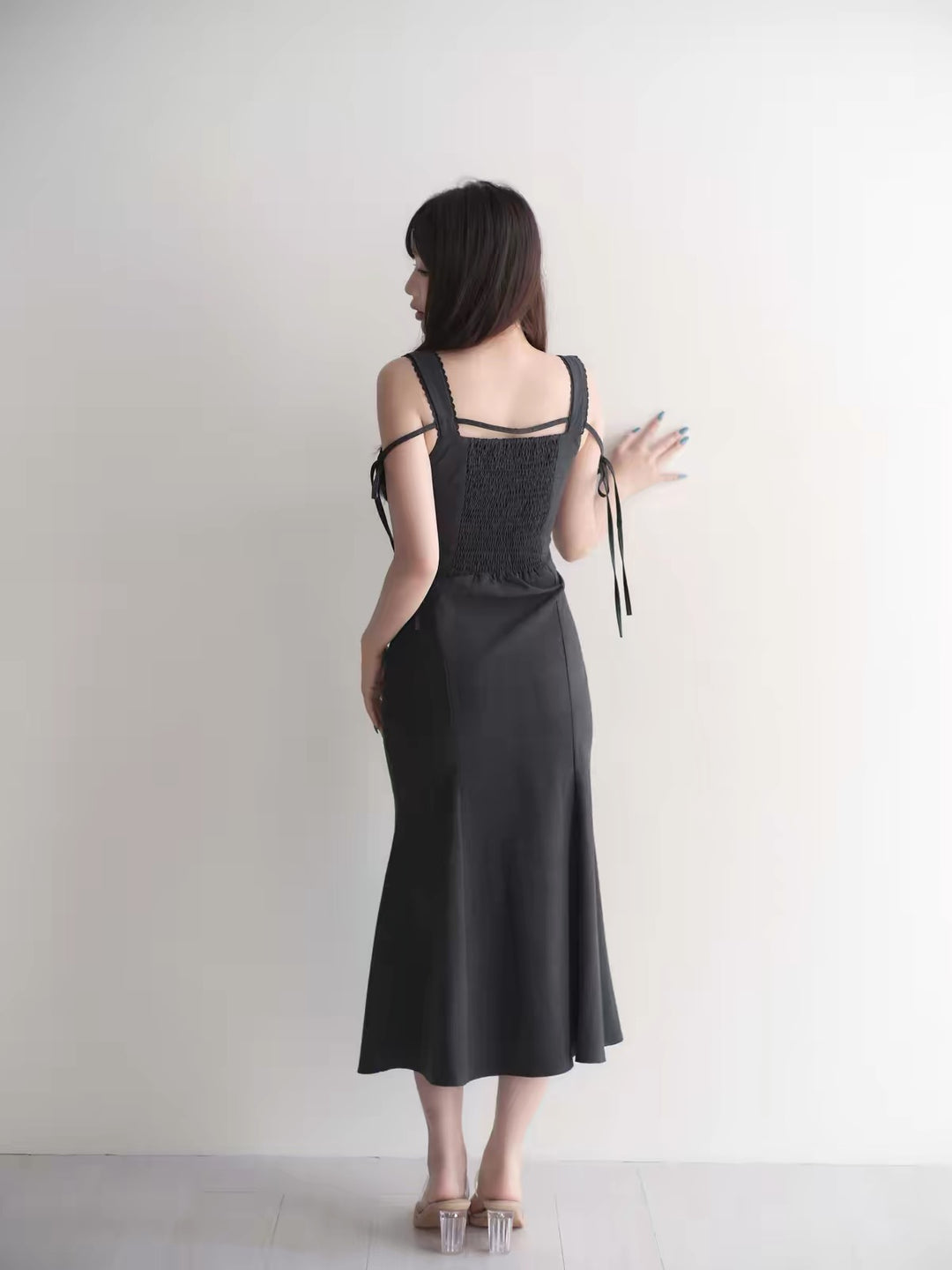 【dress】レースドッキングマーメイドロングワンピース   N3750