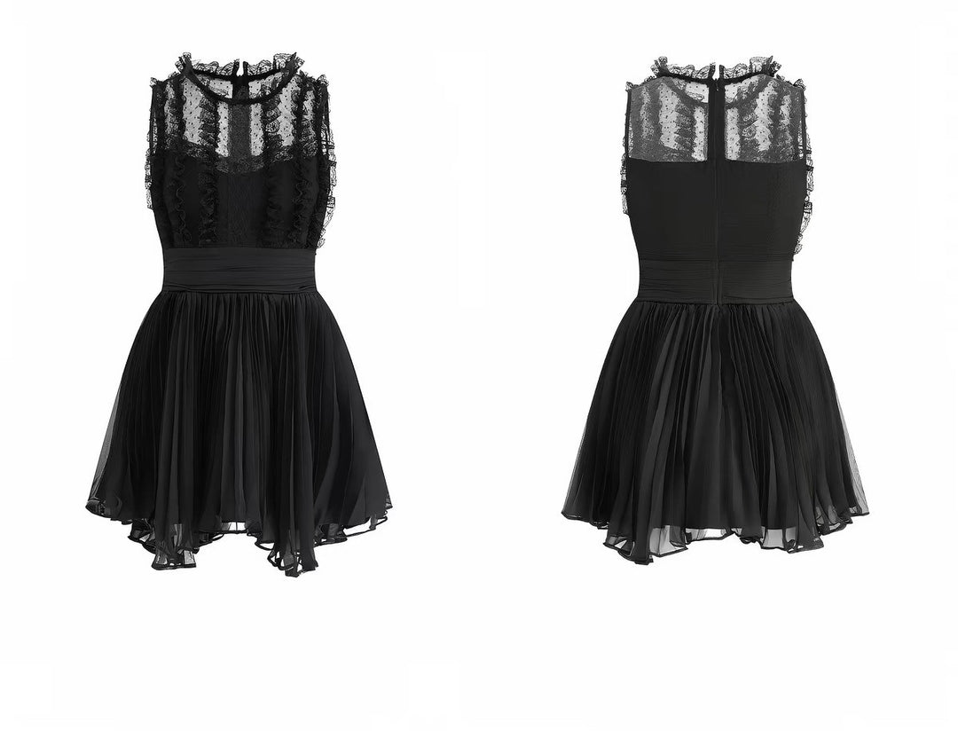 【dress】ギャザーフリルレースミニワンピース   N3757
