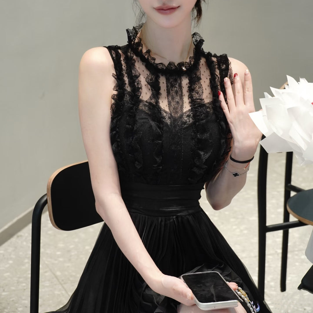 【dress】ギャザーフリルレースミニワンピース   N3757
