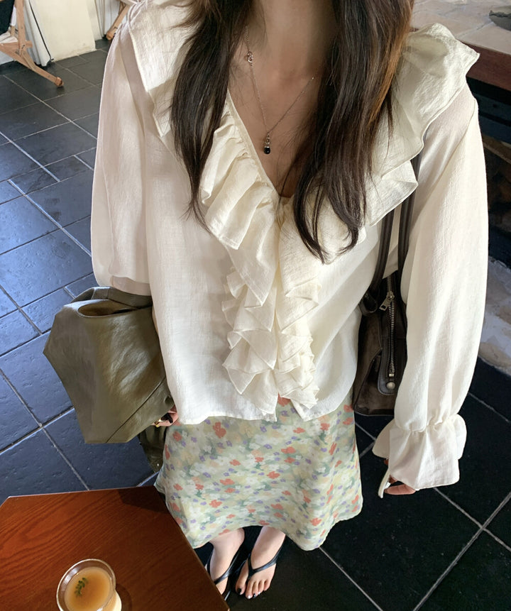 【topsフリルブラウス  N3758