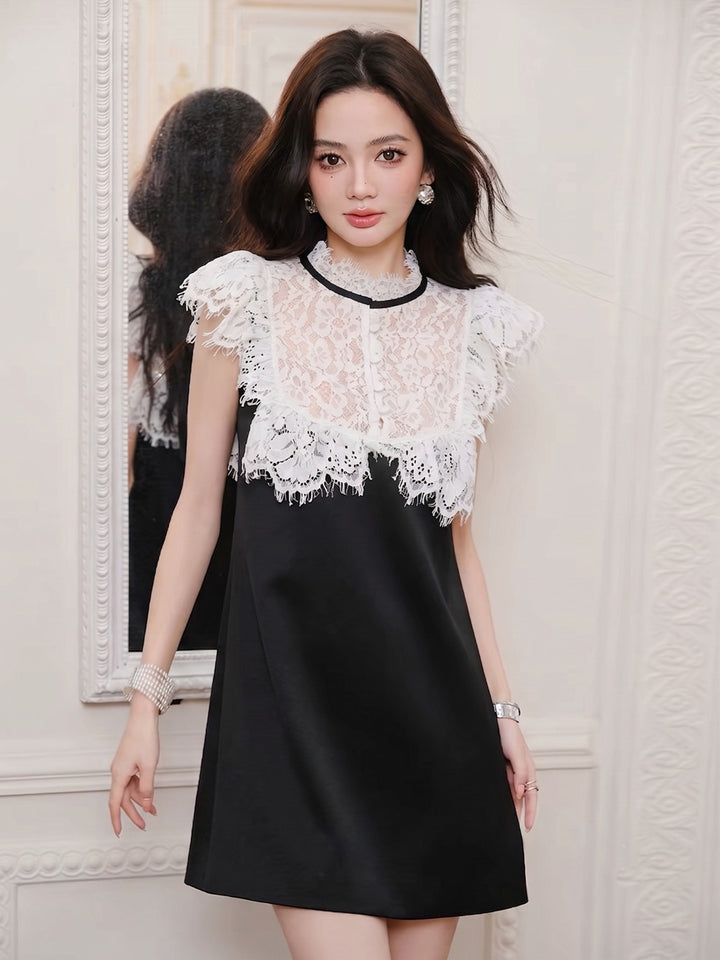 【dress】レースドッキングミニワンピース   N3760