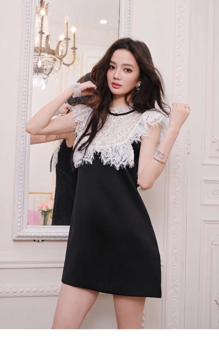 【dress】レースドッキングミニワンピース   N3760
