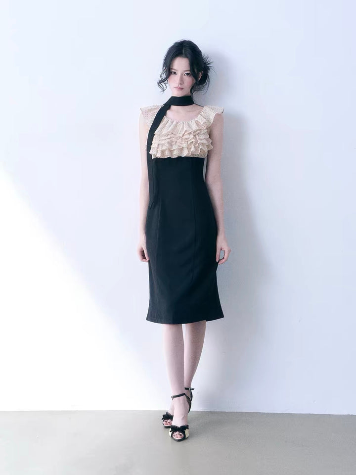 【dress】ドットフリルドッキングミニワンピース＆ミディワンピース   N3761