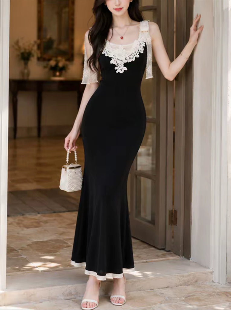 dress】レースドッキングマーメイドワンピース N3763 – NANASTYLE
