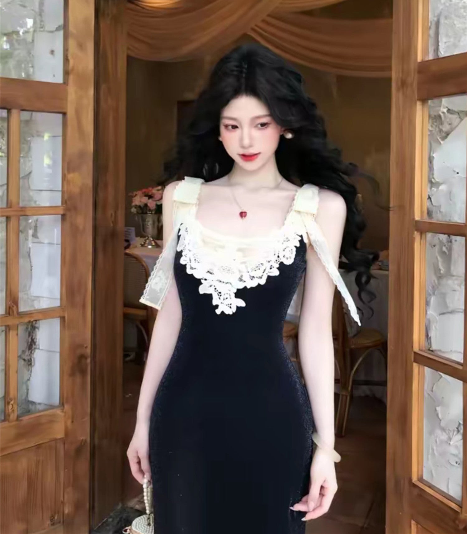 dress】レースドッキングマーメイドワンピース N3763 – NANASTYLE