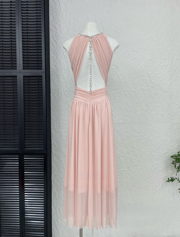 【dress】バックビジューホルターネックワンピース   N3765