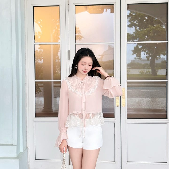 【tops】レースドッキングブラウス K0633