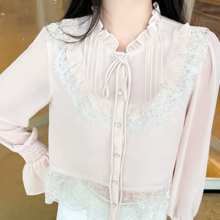 【tops】レースドッキングブラウス K0633