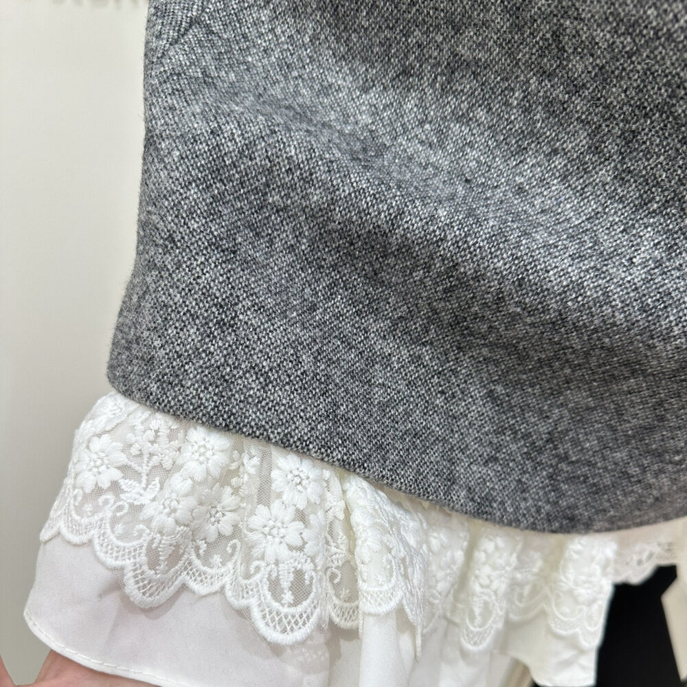 【dress】リボンレースドッキングミニワンピース   K0635