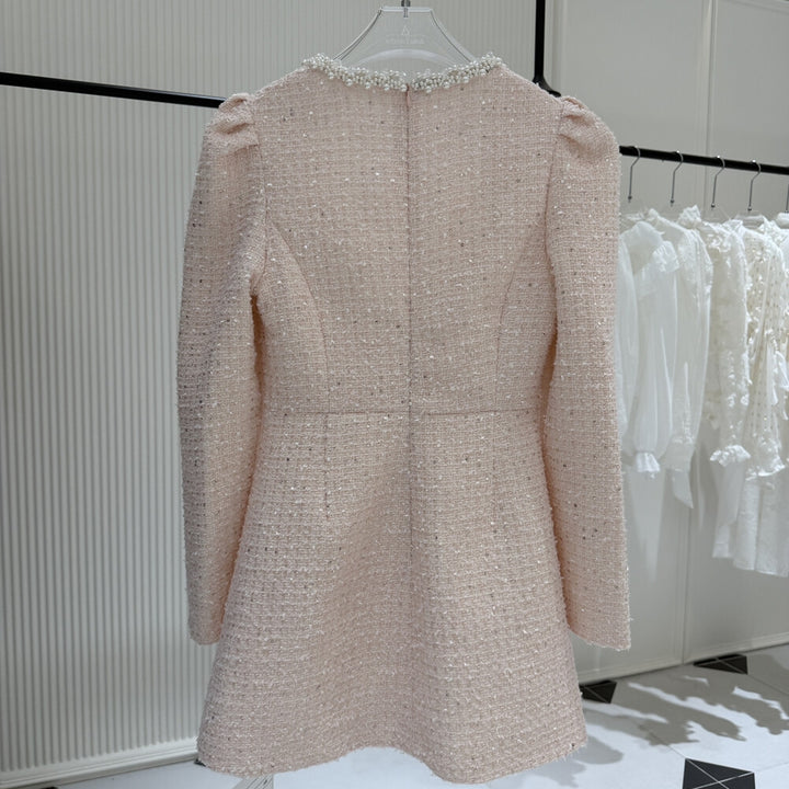 【dress】リボンツイードミニワンピース   K0636