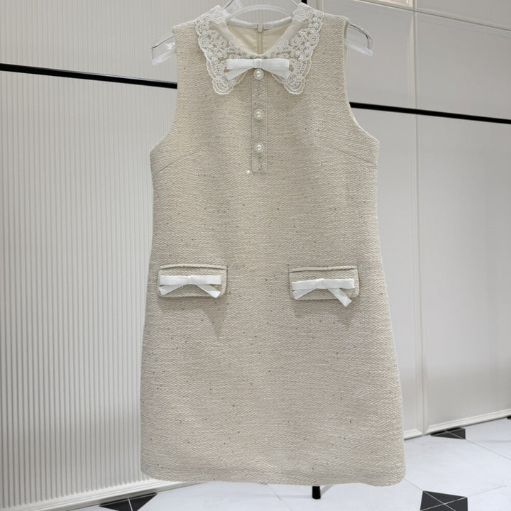 【dress】レースカラーツイードミニワンピース   K0637