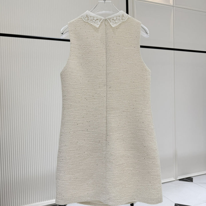 【dress】レースカラーツイードミニワンピース   K0637