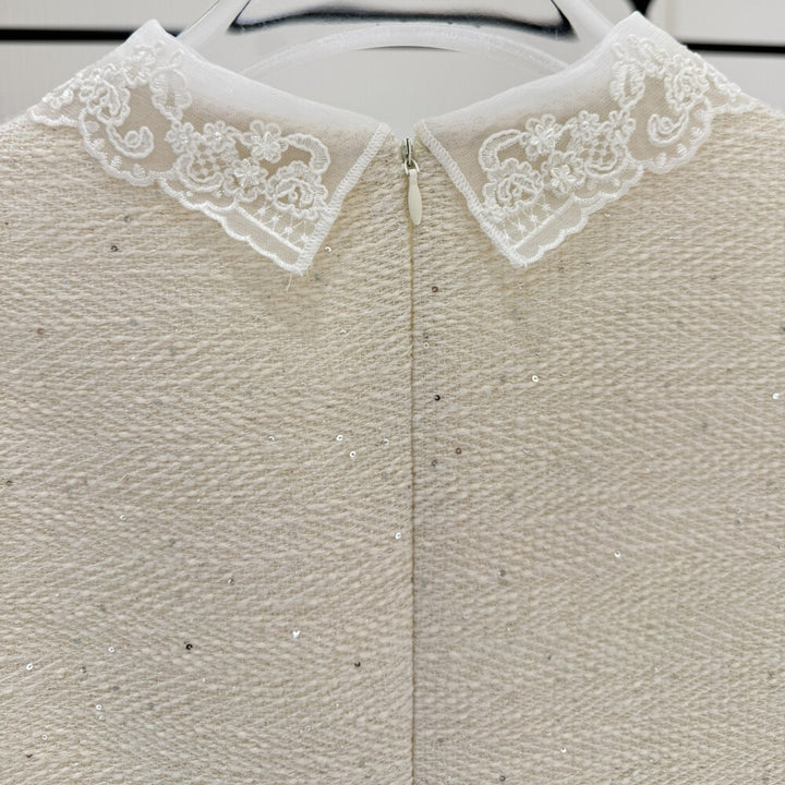 【dress】レースカラーツイードミニワンピース   K0637