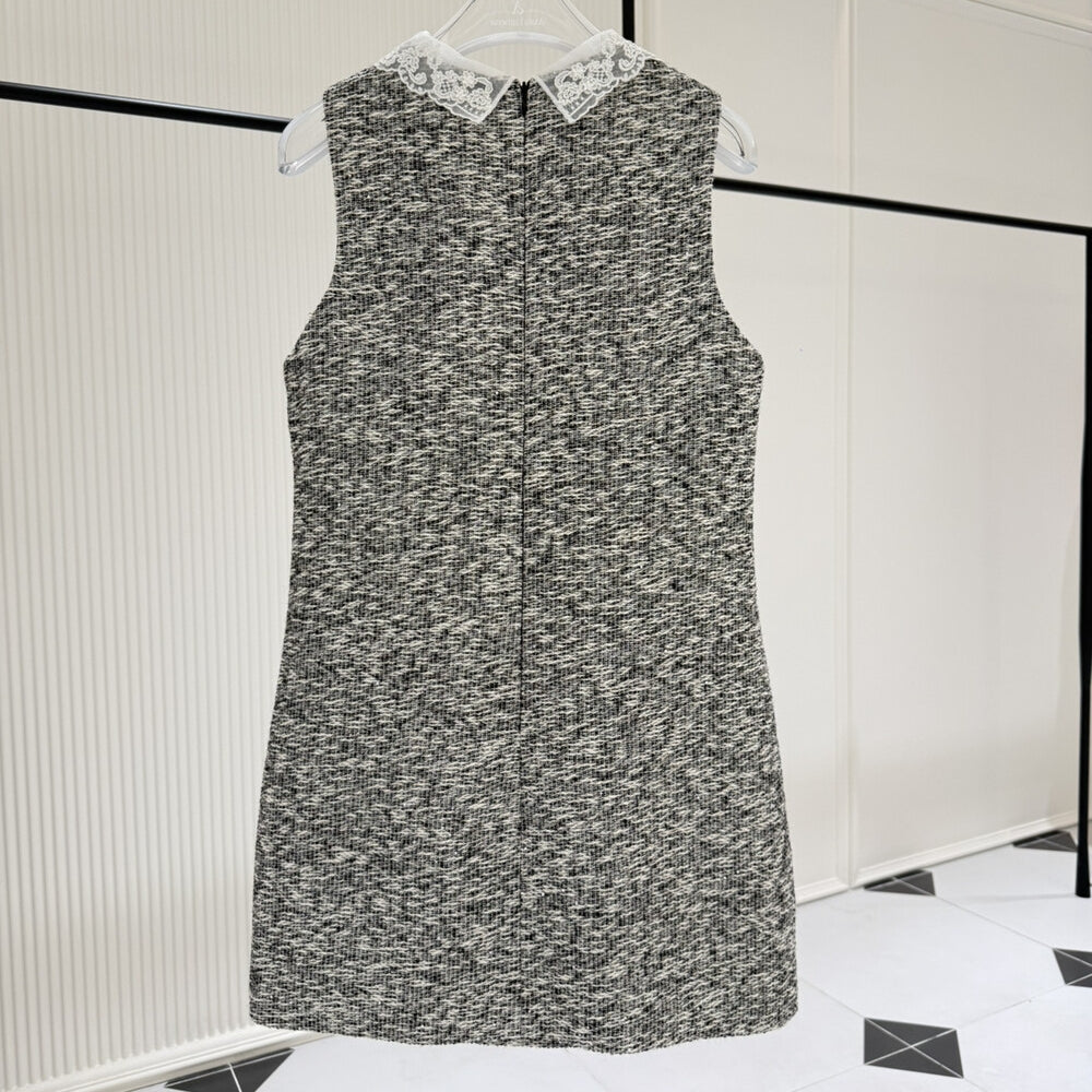 【dress】レースカラーツイードミニワンピース   K0637