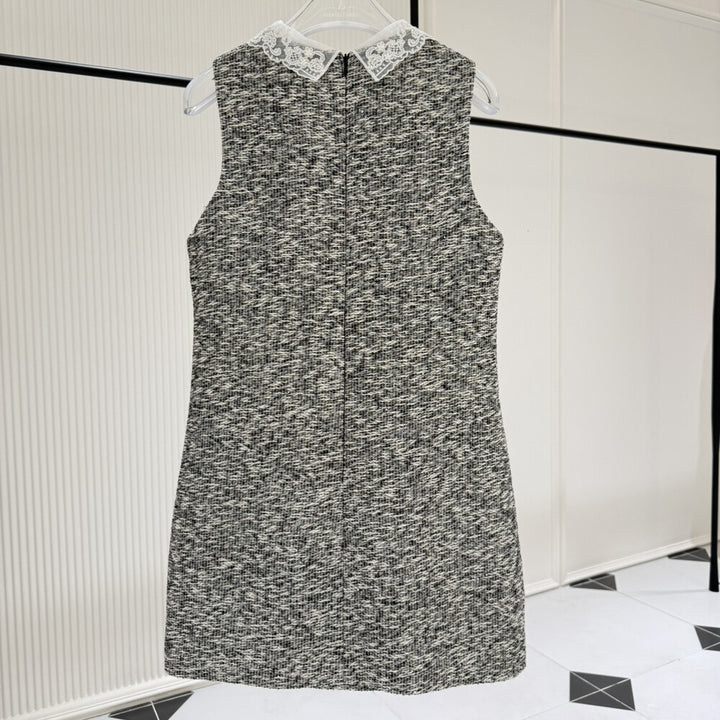 【dress】レースカラーツイードミニワンピース   K0637