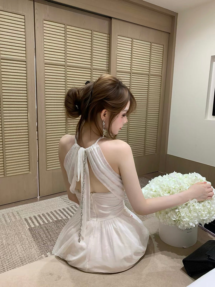 【dress】バックリボンチェーンレースワンピース   N3778