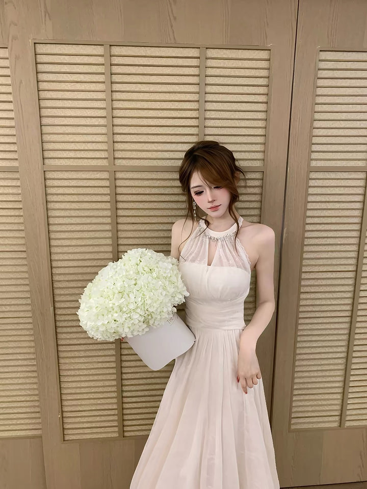 【dress】バックリボンチェーンレースワンピース   N3778