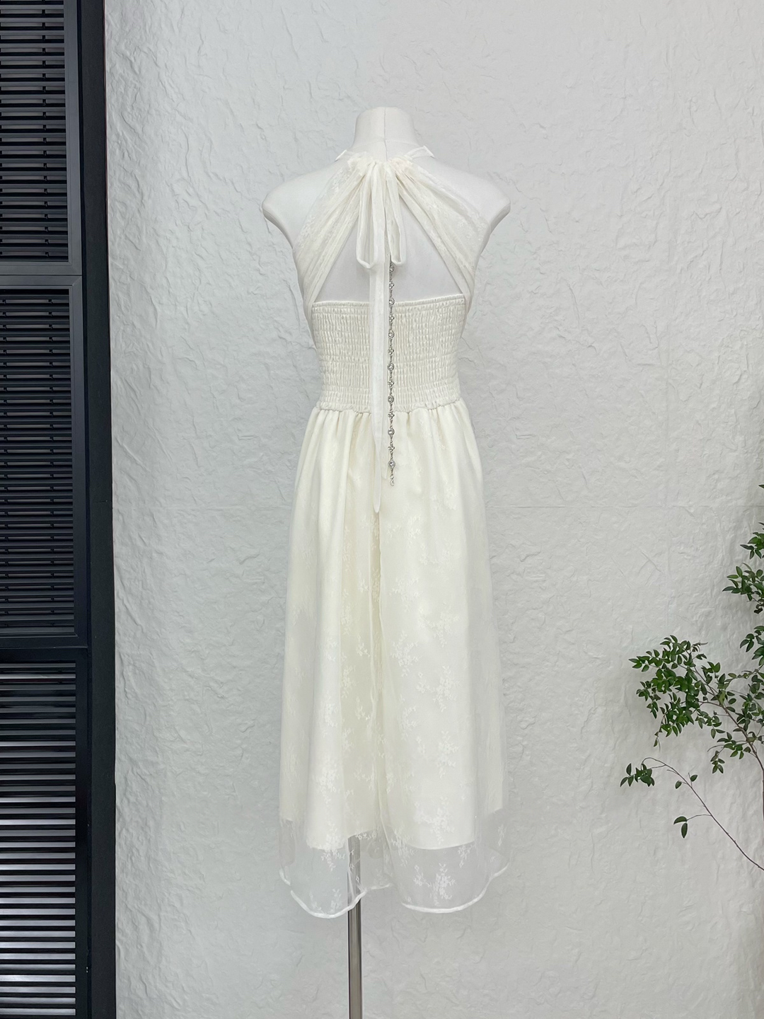 【dress】バックリボンチェーンレースワンピース   N3778
