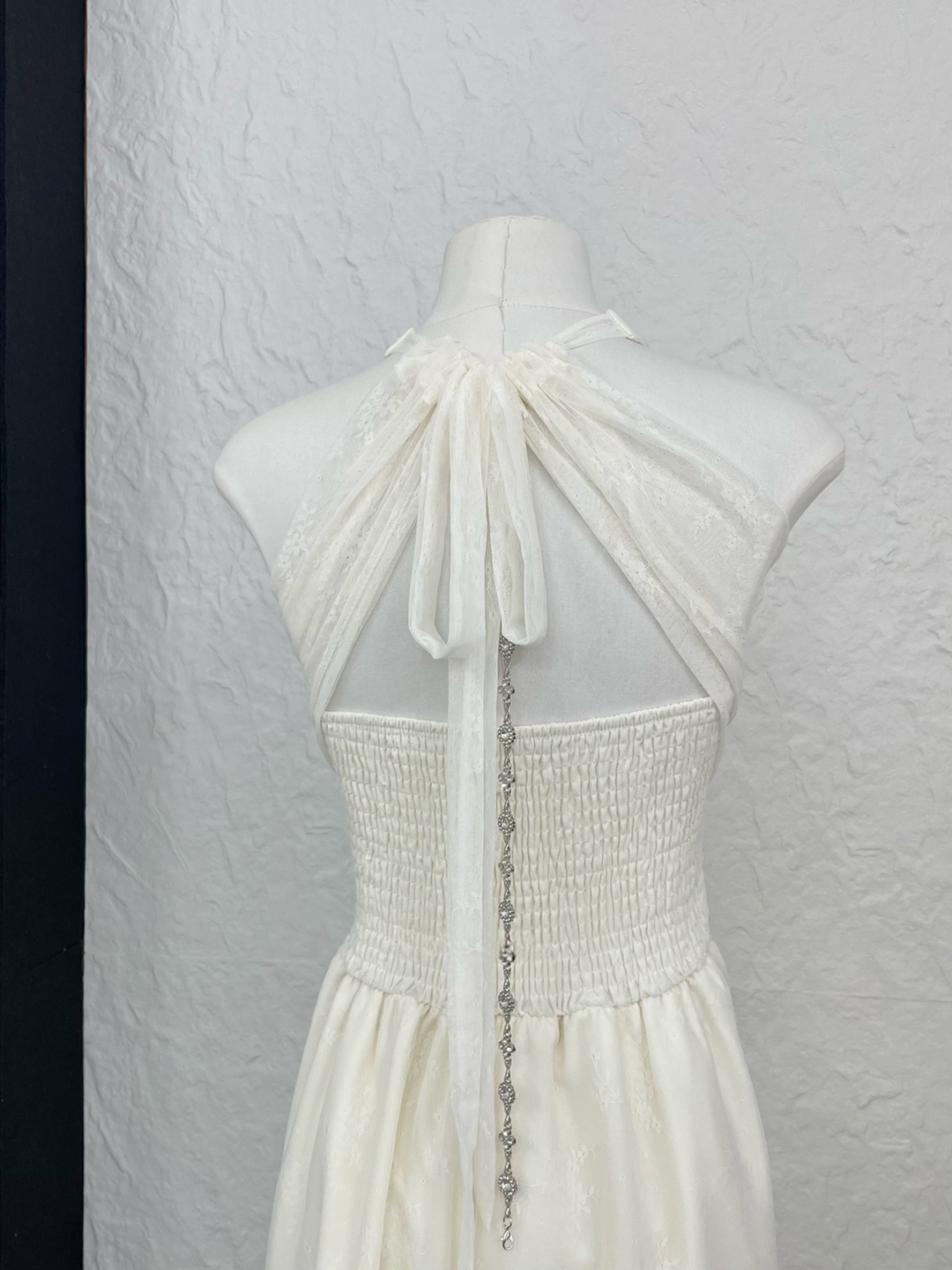【dress】バックリボンチェーンレースワンピース   N3778