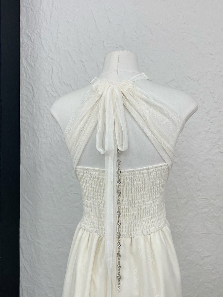 【dress】バックリボンチェーンレースワンピース   N3778