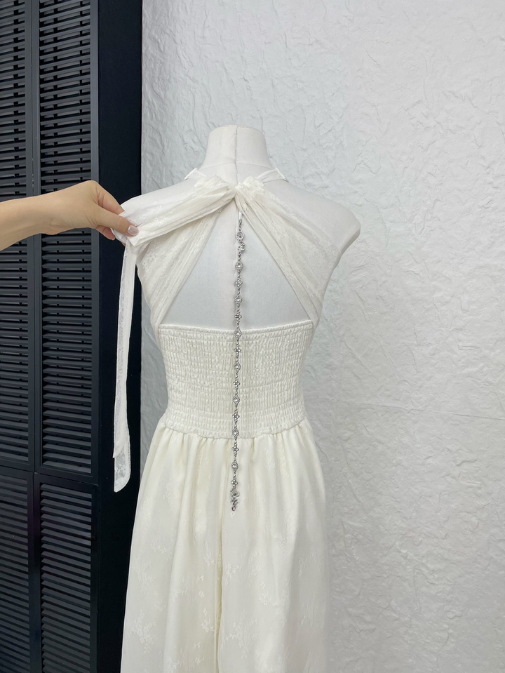【dress】バックリボンチェーンレースワンピース   N3778