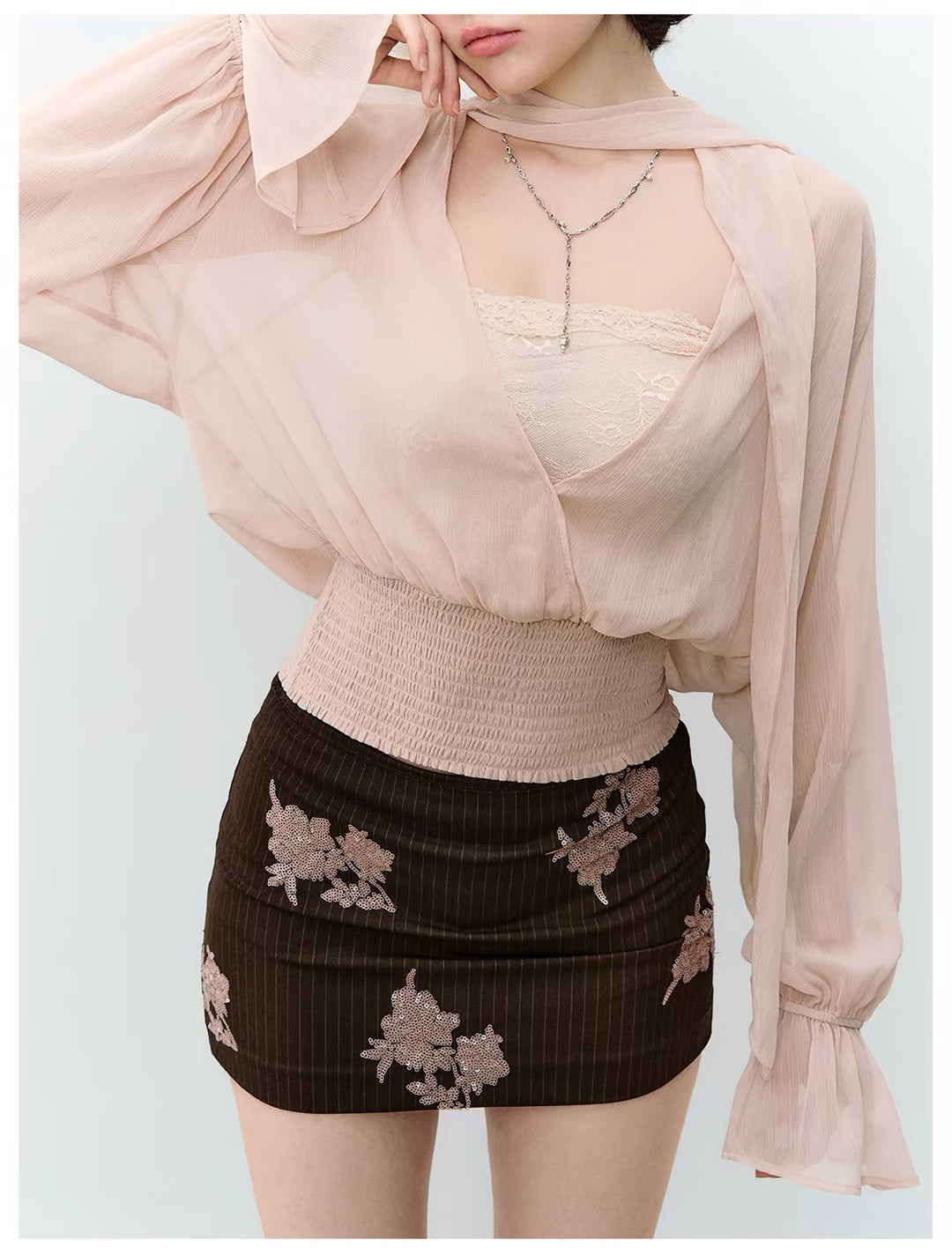 【tops】2WAYシアーブラウス  N3786