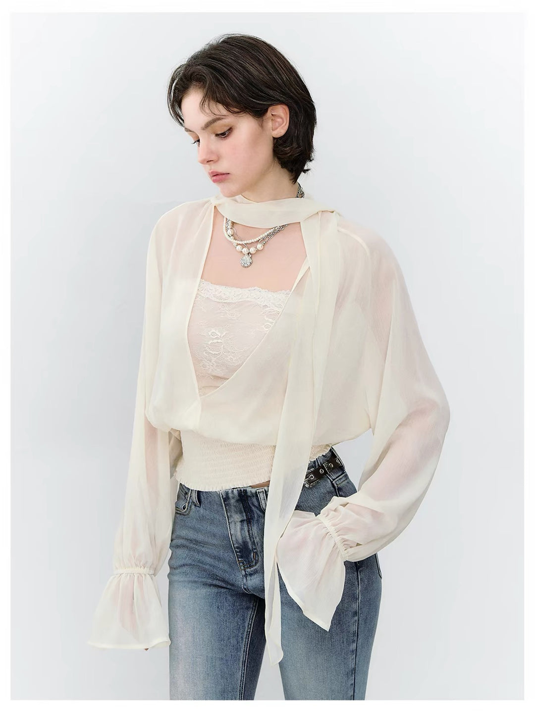 【tops】2WAYシアーブラウス  N3786