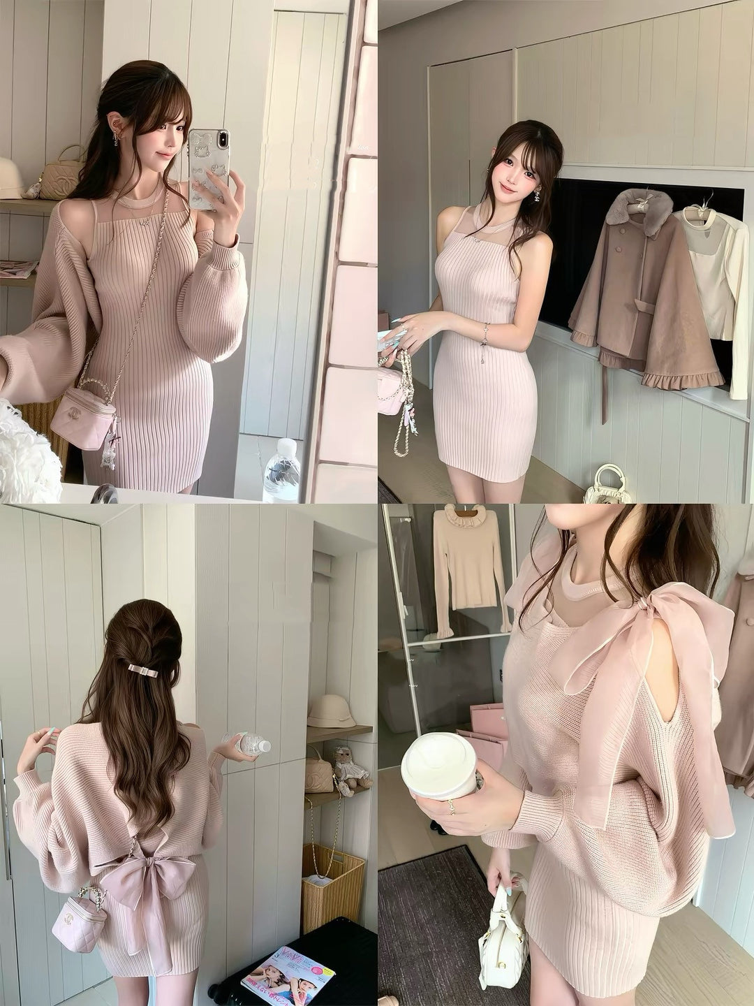 【set】4WAYシアードッキングワンピースセット  N3793