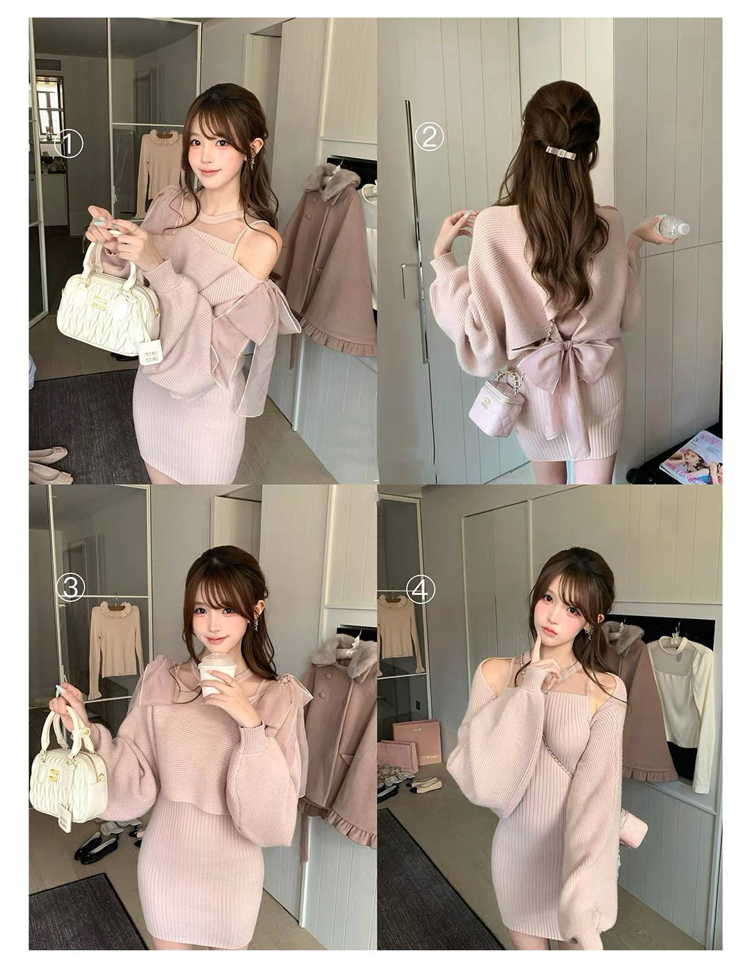 【set】4WAYシアードッキングワンピースセット  N3793