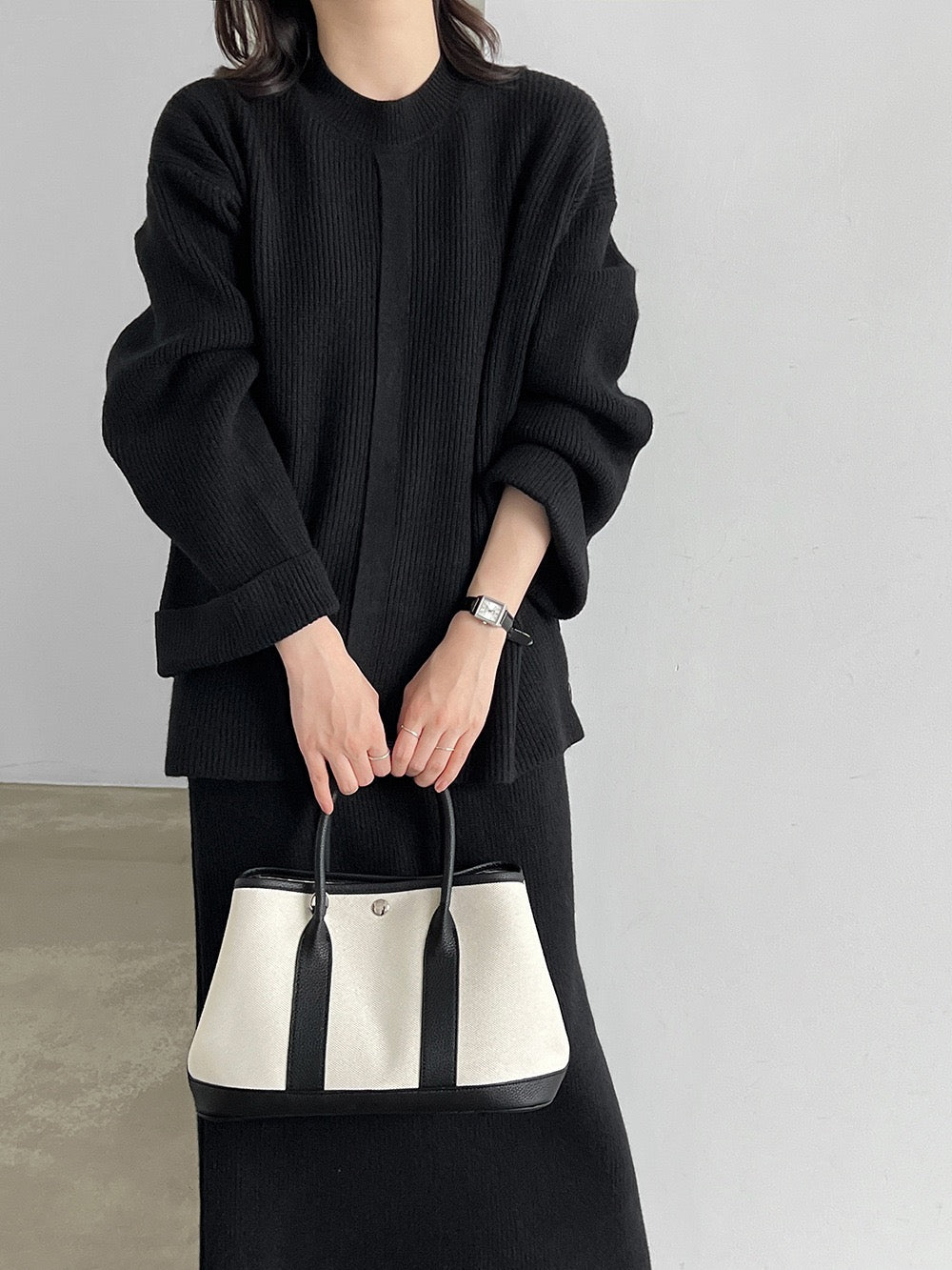 【set】ニットトップス×ロングスカートニットセット  N3804