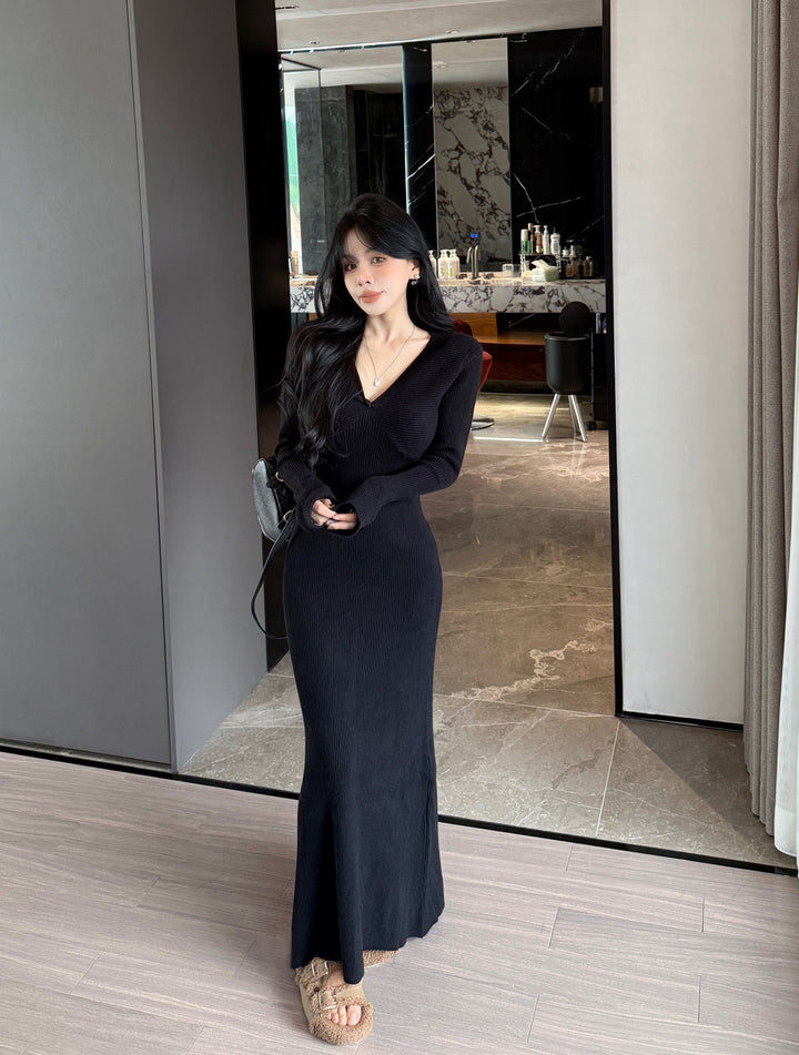 【dress】ニットロングワンピース　N3814