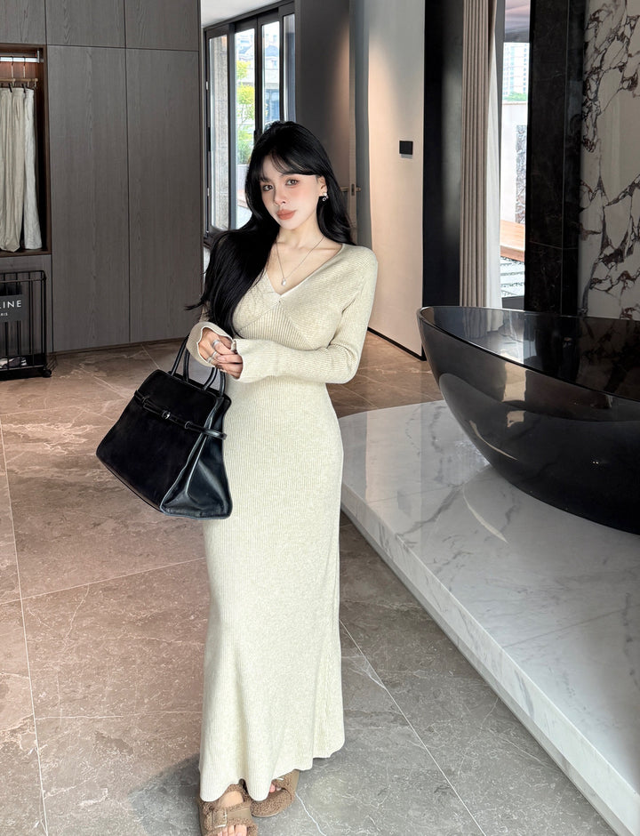【dress】ニットロングワンピース　N3814