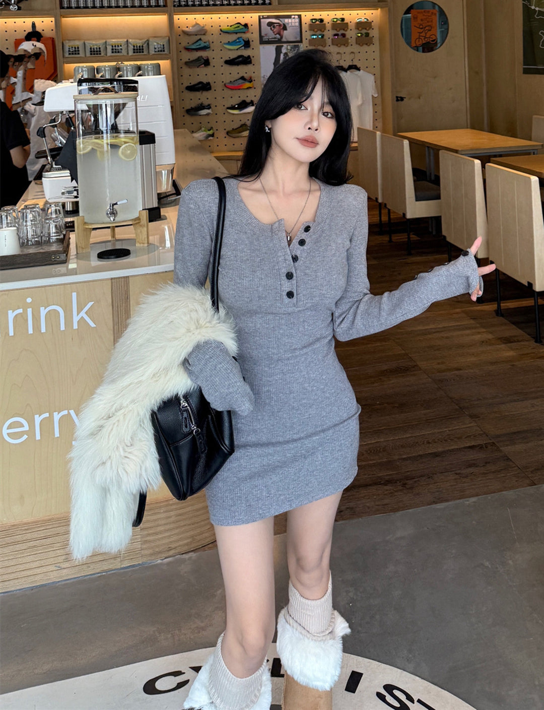 【dress】ニットミニワンピース　N3815