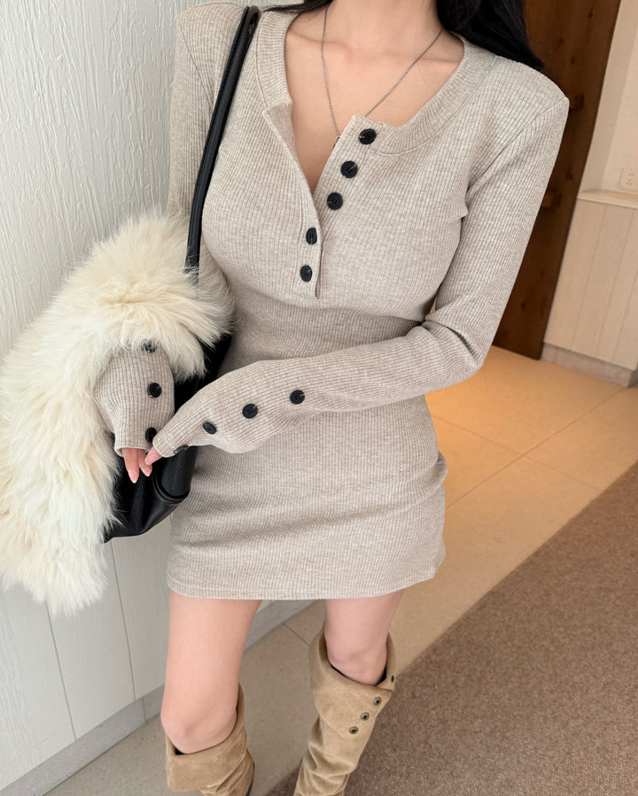【dress】ニットミニワンピース　N3815