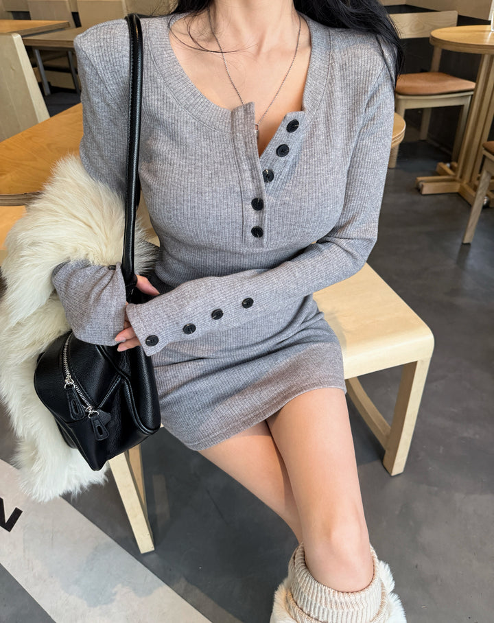 【dress】ニットミニワンピース　N3815