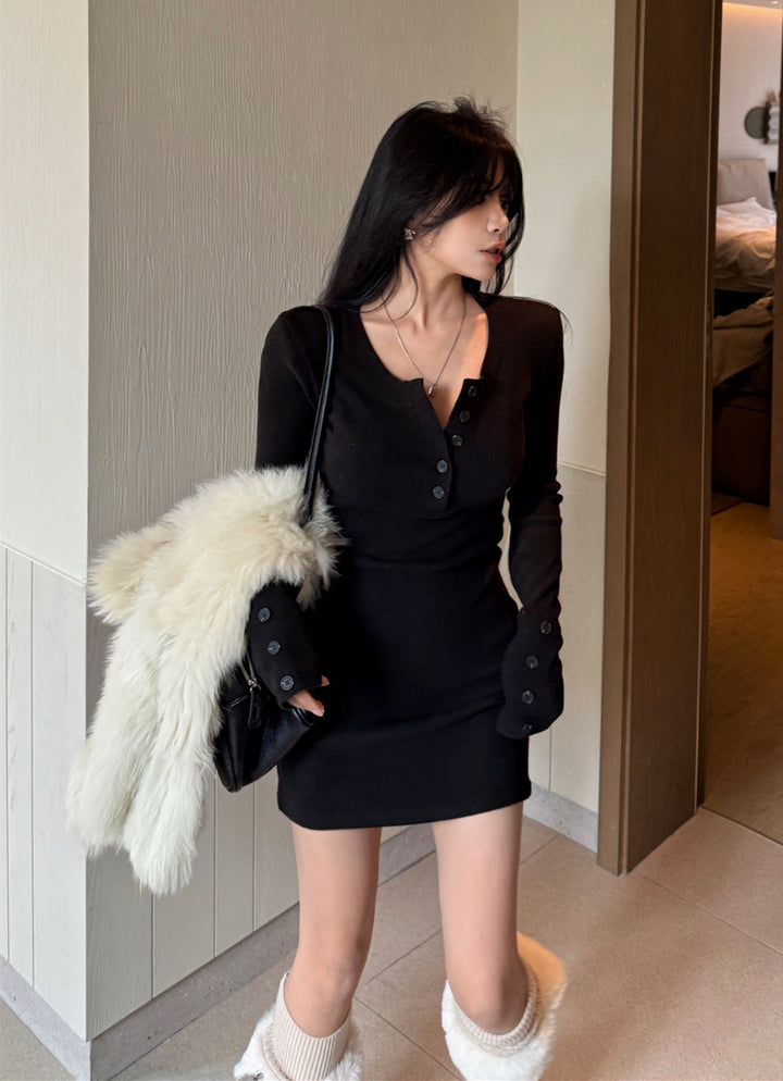 【dress】ニットミニワンピース　N3815