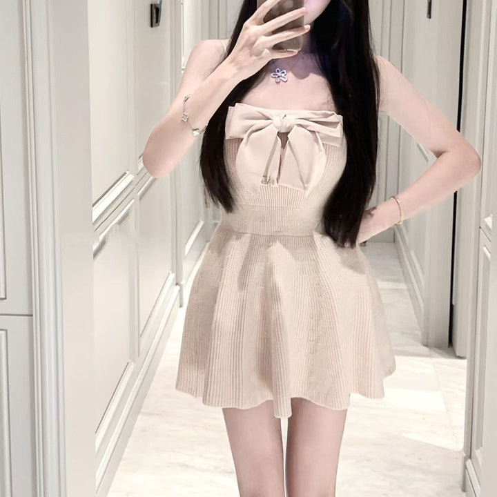【dress】リボンベアトップニットワンピース  N3820