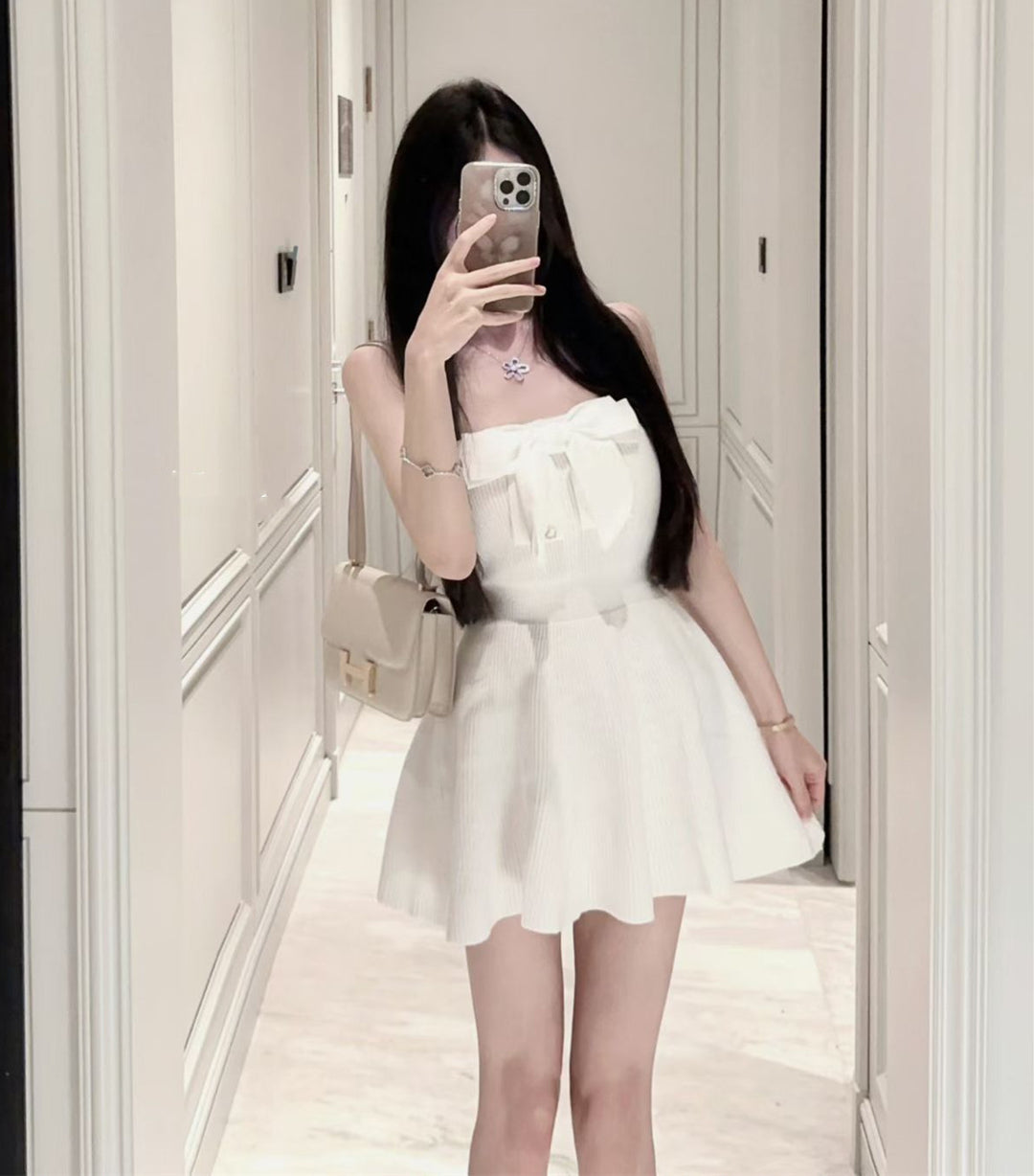 【dress】リボンベアトップニットワンピース  N3820