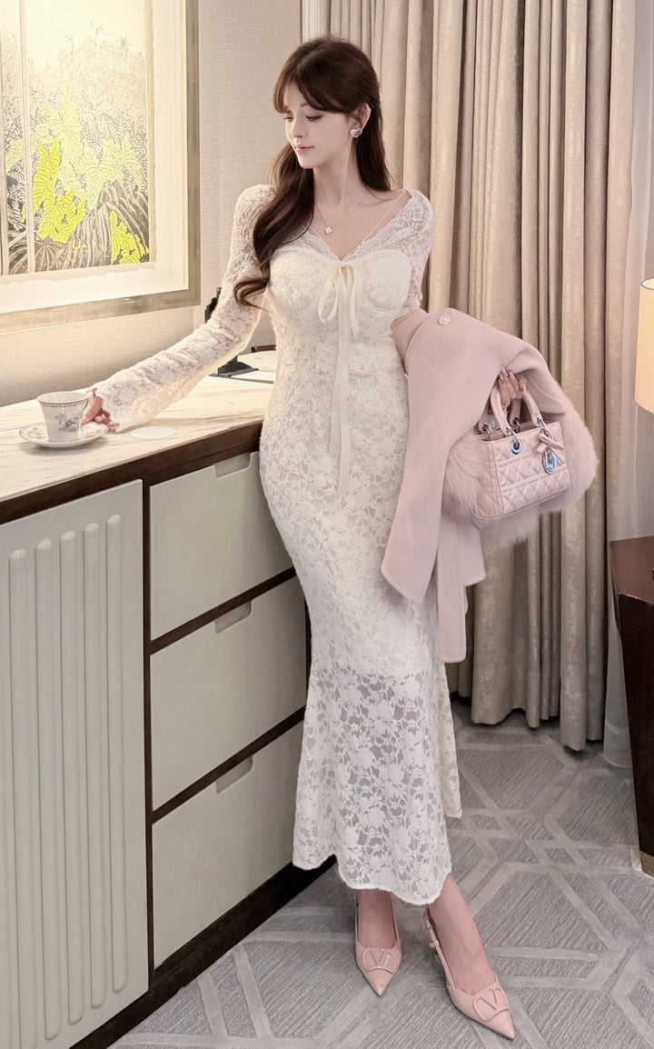 【dress】レースマーメイドワンピース   N3847